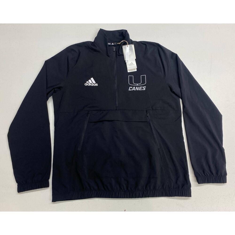 NEW Women Adidas Stadium Miami Hurricanes Team Issued lightweight windbreaker M
